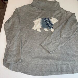J.JILL Polar Bear Gray Cowl Neck Pullover Sweater alpaca wool blend sz L Petite